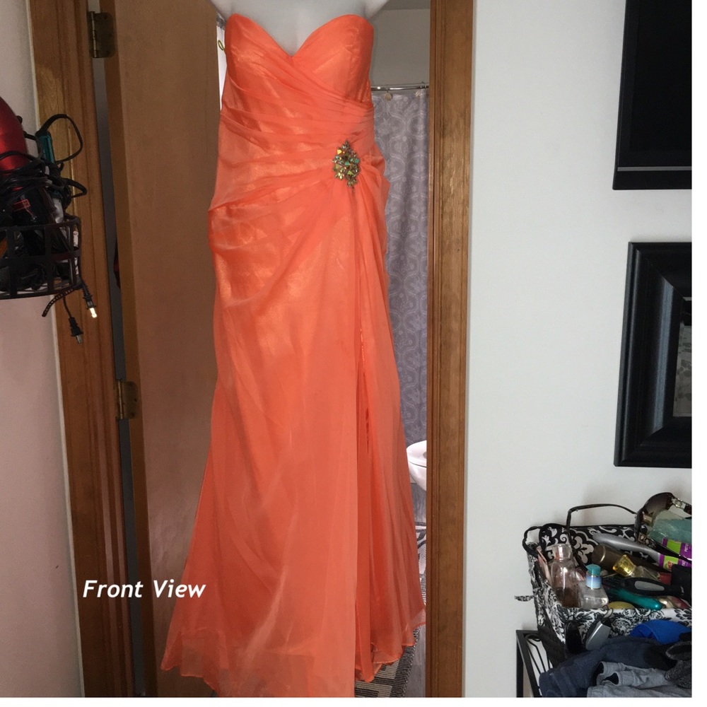 Formal Light Orange Gown EUC